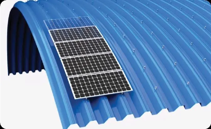 Solar panels mounted on arch roof